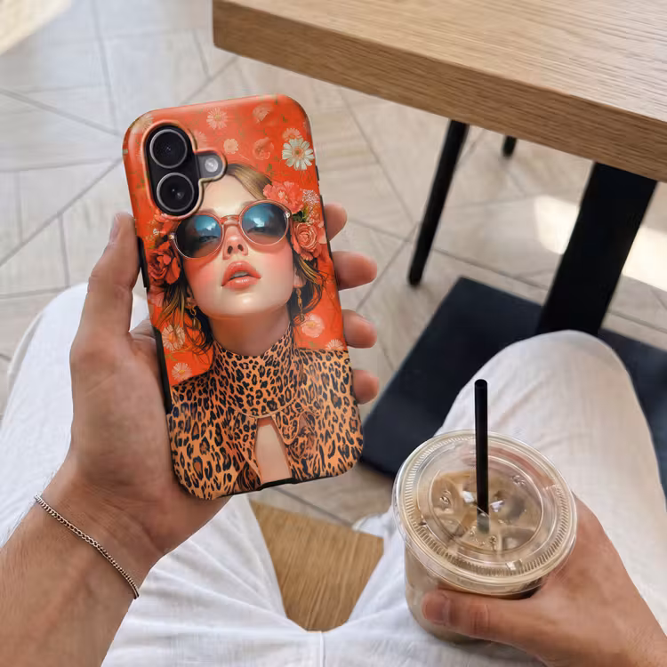 Vrouw - Kleurrijk - Dierenprint - Bloemen Toughcase MagSafe Apple iPhone 17 klein -Sfeer1M