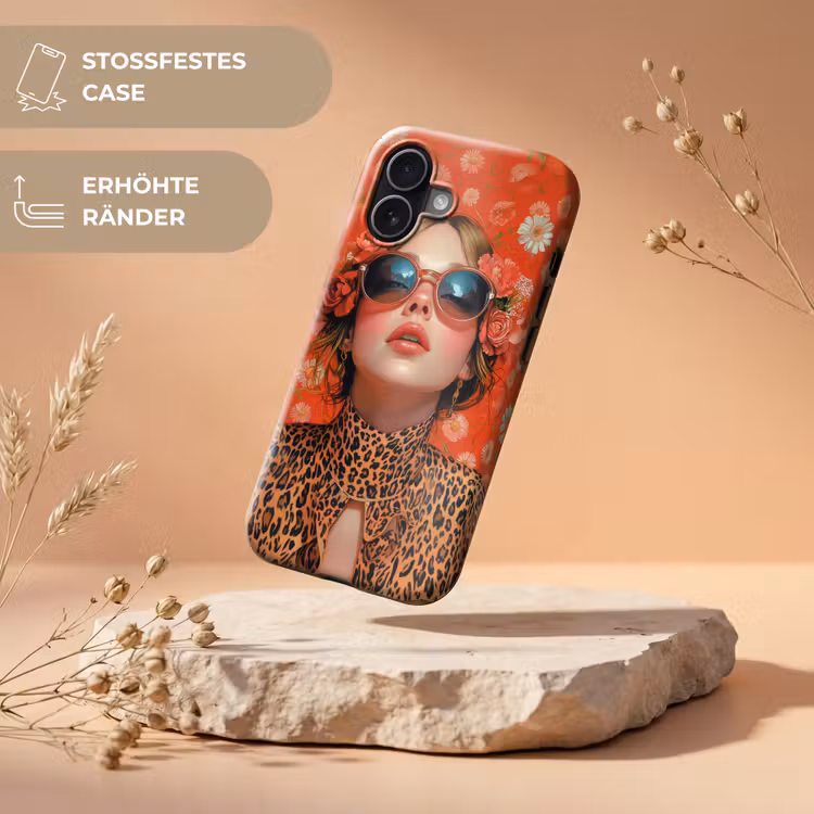 Vrouw - Kleurrijk - Dierenprint - Bloemen Toughcase MagSafe Apple iPhone 17 klein -USP_RandenV_DE