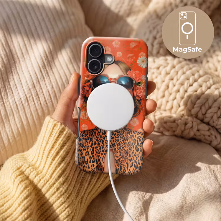 Vrouw - Kleurrijk - Dierenprint - Bloemen Toughcase MagSafe Apple iPhone 17 klein -USP_MagsafeV