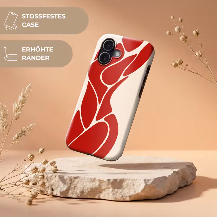 Vrouw - Figuur - Abstract - Modern - Rood Toughcase MagSafe Apple iPhone 17 klein -USP_RandenV_DE