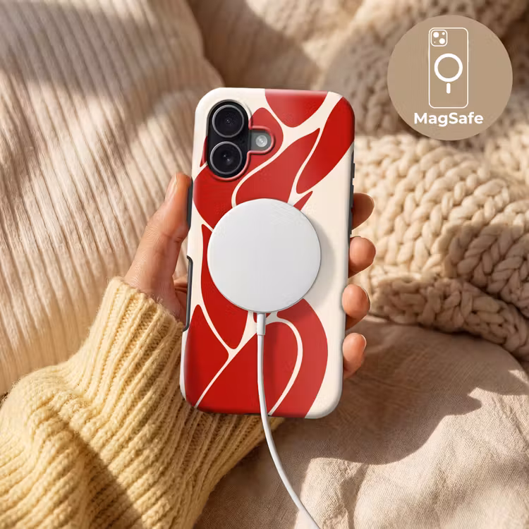 Vrouw - Figuur - Abstract - Modern - Rood Toughcase MagSafe Apple iPhone 17 klein -USP_MagsafeV