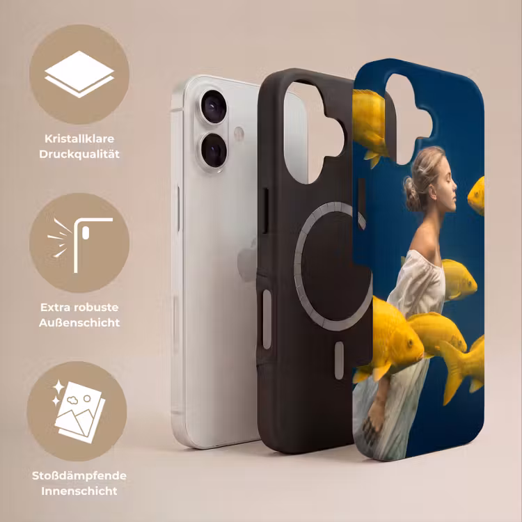 Vrouw - Vis - Water - Natuur - Geel Toughcase MagSafe Apple iPhone 17 klein -USP_Lagen_DE