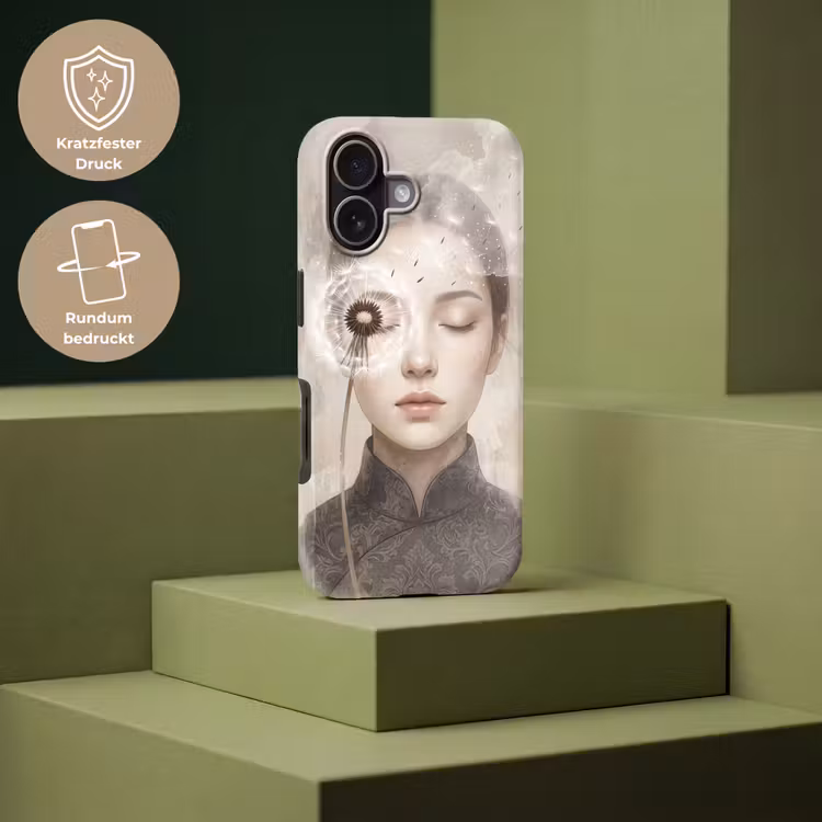 Vrouw - Sereen - Grijs Toughcase MagSafe Apple iPhone 17 klein -USP_PrintM_DE