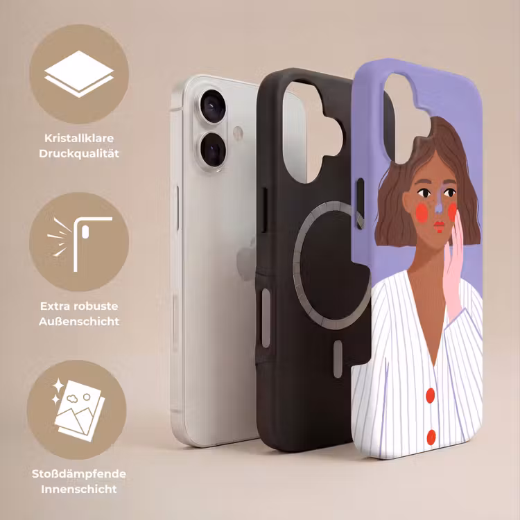Vrouw - Gezicht - Mensen - Abstract - Kleurrijk Toughcase MagSafe Apple iPhone 17 klein -USP_Lagen_DE