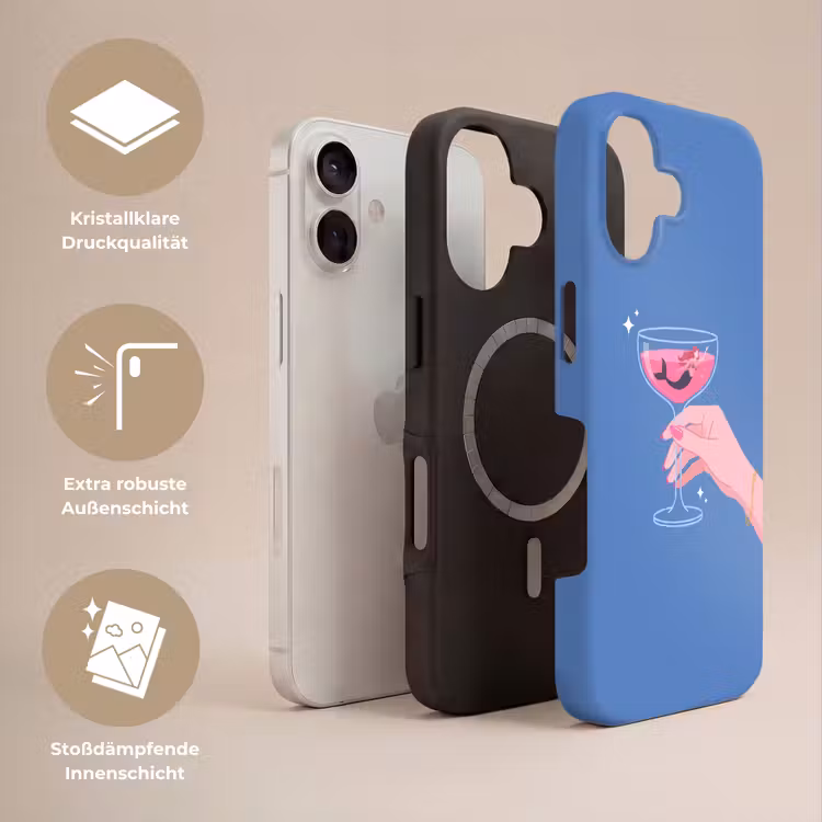 Vrouw - Glas - Abstract - Roze - Blauw Toughcase MagSafe Apple iPhone 17 klein -USP_Lagen_DE