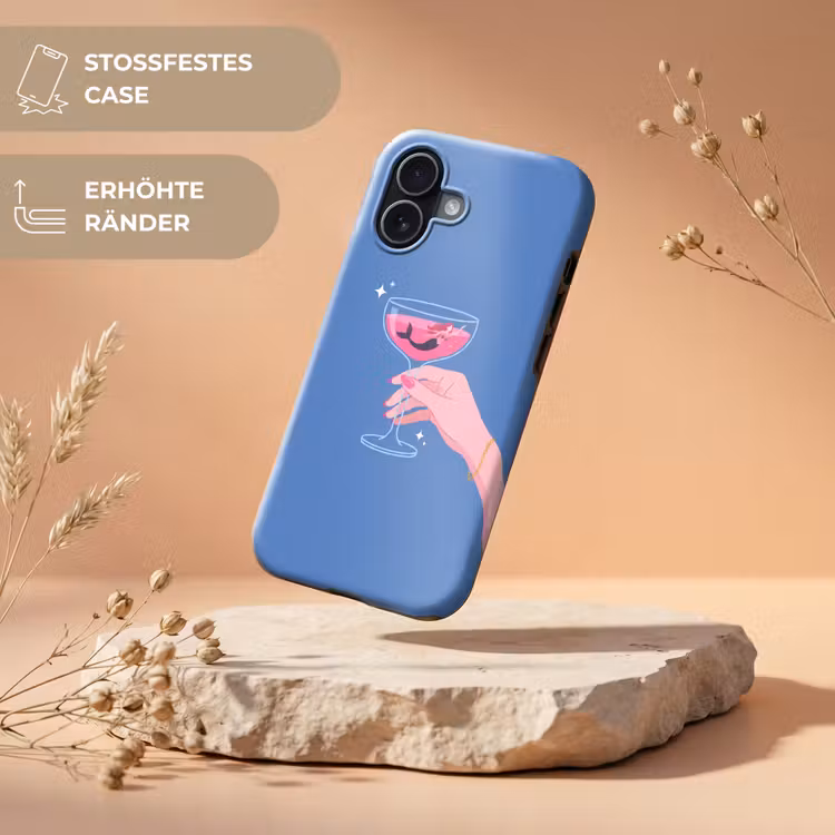 Vrouw - Glas - Abstract - Roze - Blauw Toughcase MagSafe Apple iPhone 17 klein -USP_RandenV_DE
