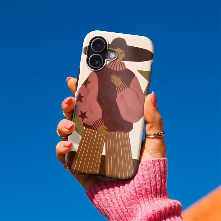 Vrouw - Hoed - Abstract - Modern - Portret Toughcase MagSafe Apple iPhone 17 klein -Sfeer1V