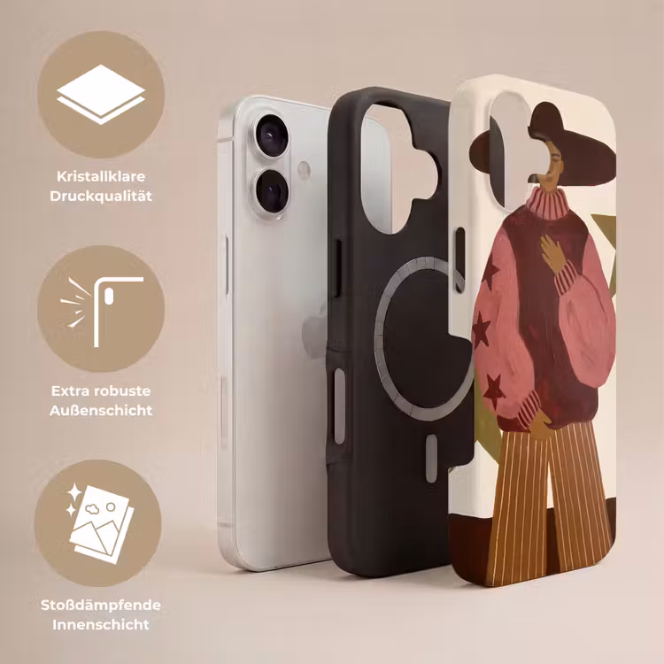 Vrouw - Hoed - Abstract - Modern - Portret Toughcase MagSafe Apple iPhone 17 klein -USP_Lagen_DE