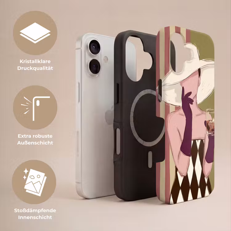 Vrouw - Hoed - Mode - Abstract - Kleurrijk Toughcase MagSafe Apple iPhone 17 klein -USP_Lagen_DE
