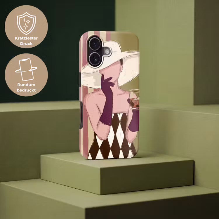 Vrouw - Hoed - Mode - Abstract - Kleurrijk Toughcase MagSafe Apple iPhone 17 klein -USP_PrintM_DE