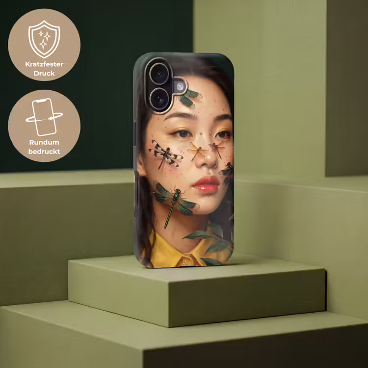 Vrouw - Insecten - Natuur - Portret - Groen Toughcase MagSafe Apple iPhone 17 klein -USP_PrintM_DE