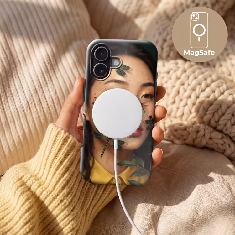 Vrouw - Insecten - Natuur - Portret - Groen Toughcase MagSafe Apple iPhone 17 klein -USP_MagsafeV