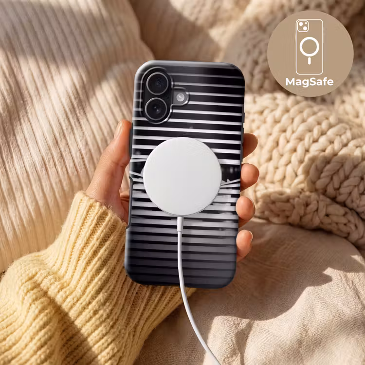 Vrouw - Jaloezieën - Portret - Zwart-wit Toughcase MagSafe Apple iPhone 17 klein -USP_MagsafeV
