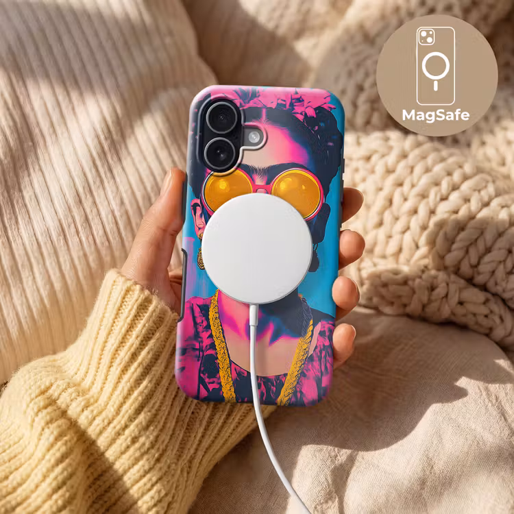 Vrouw - Kauwgom - Zonnebril - Oranje Toughcase MagSafe Apple iPhone 17 klein -USP_MagsafeV