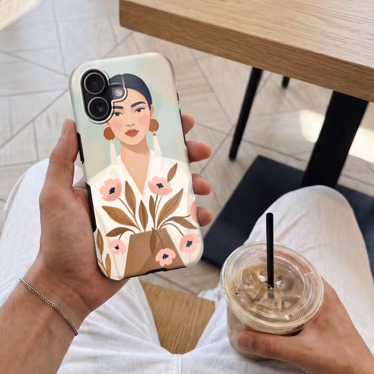 Vrouw - Kimono - Pastel Toughcase MagSafe Apple iPhone 17 klein -Sfeer1M