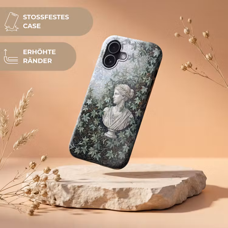 Vrouw - Klassiek - Mozaiëk - Natuur - Groen Toughcase MagSafe Apple iPhone 17 klein -USP_RandenV_DE