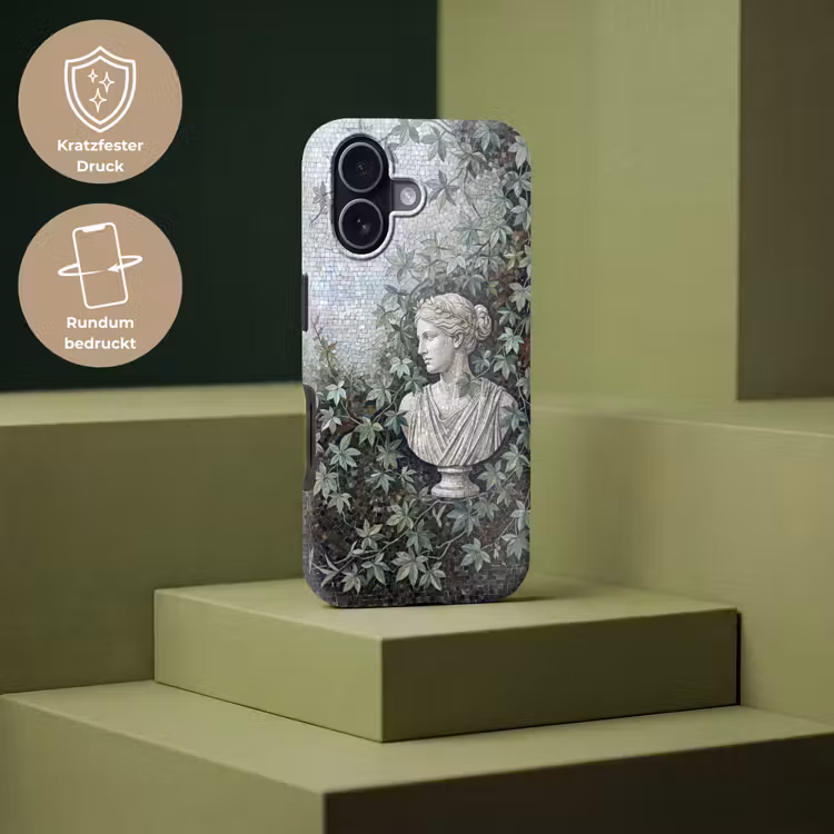 Vrouw - Klassiek - Mozaiëk - Natuur - Groen Toughcase MagSafe Apple iPhone 17 klein -USP_PrintM_DE