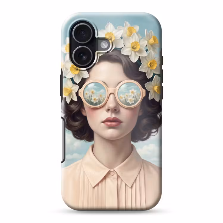 Vrouw - Narcissen - Geel Toughcase MagSafe Apple iPhone 17 klein -3d