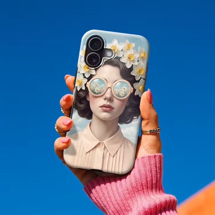 Vrouw - Narcissen - Geel Toughcase MagSafe Apple iPhone 17 klein -Sfeer1V