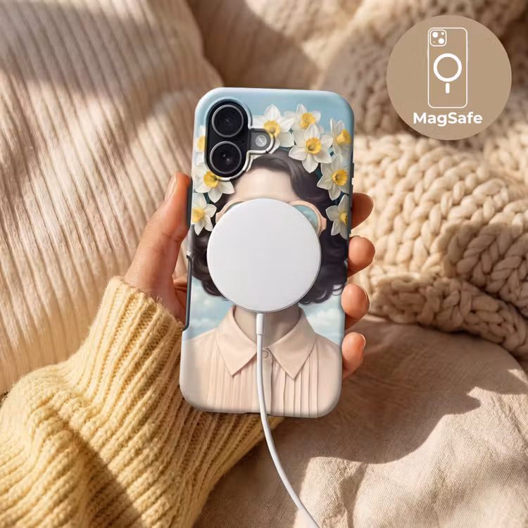 Vrouw - Narcissen - Geel Toughcase MagSafe Apple iPhone 17 klein -USP_MagsafeV