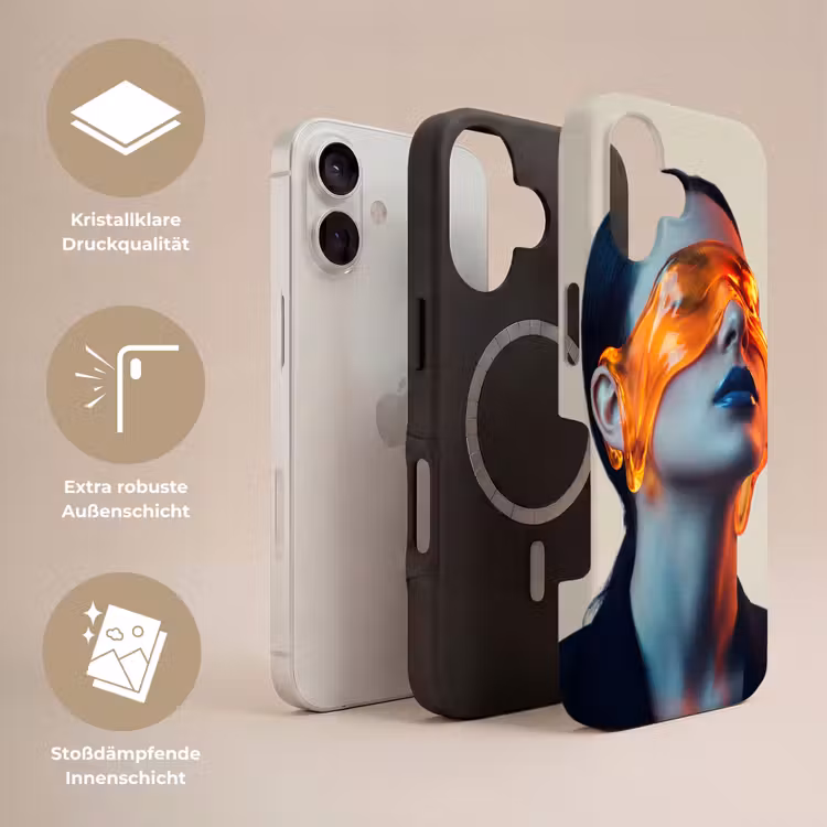 Vrouw - Oranje - Abstract - Modern - Kleurrijk Toughcase MagSafe Apple iPhone 17 klein -USP_Lagen_DE