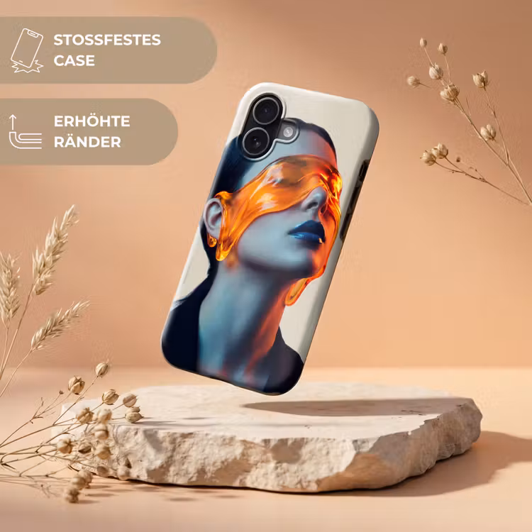 Vrouw - Oranje - Abstract - Modern - Kleurrijk Toughcase MagSafe Apple iPhone 17 klein -USP_RandenV_DE