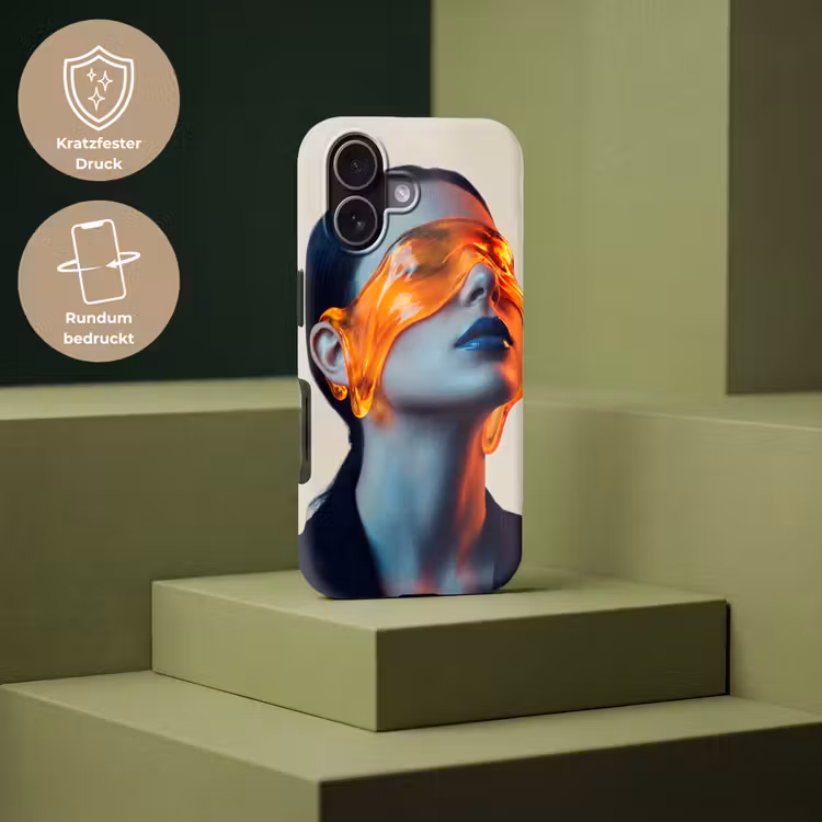 Vrouw - Oranje - Abstract - Modern - Kleurrijk Toughcase MagSafe Apple iPhone 17 klein -USP_PrintM_DE