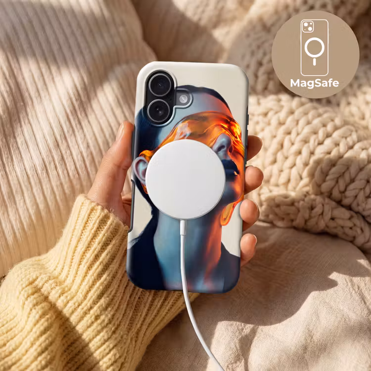 Vrouw - Oranje - Abstract - Modern - Kleurrijk Toughcase MagSafe Apple iPhone 17 klein -USP_MagsafeV