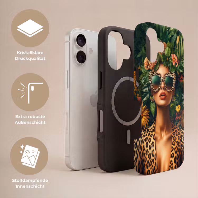 Vrouw - Panterprint - Jungle - Natuur - Luxe Toughcase MagSafe Apple iPhone 17 klein -USP_Lagen_DE