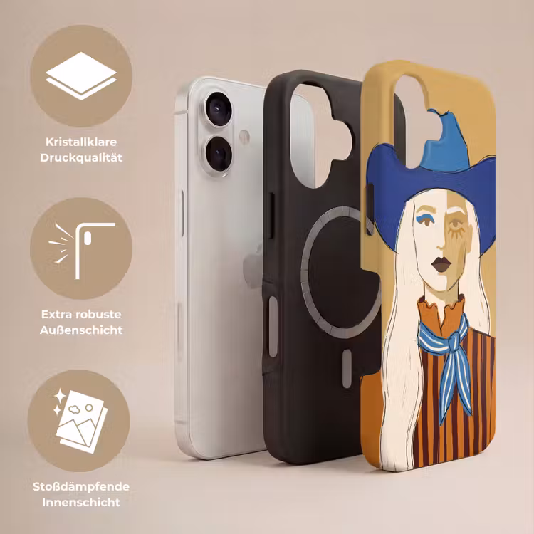 Vrouw - Portret - Abstract - Kleurrijk - Modern Toughcase MagSafe Apple iPhone 17 klein -USP_Lagen_DE