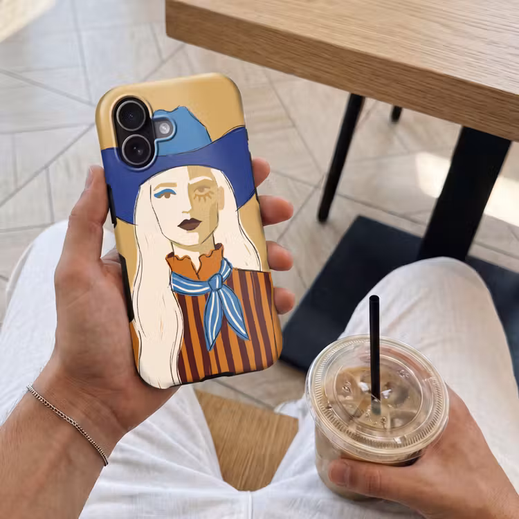 Vrouw - Portret - Abstract - Kleurrijk - Modern Toughcase MagSafe Apple iPhone 17 klein -Sfeer1M