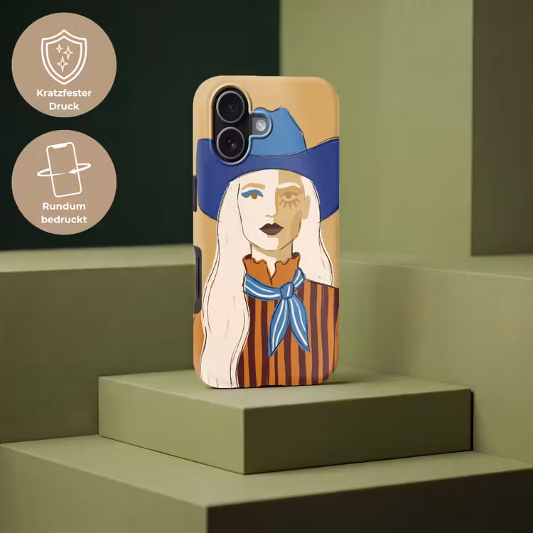 Vrouw - Portret - Abstract - Kleurrijk - Modern Toughcase MagSafe Apple iPhone 17 klein -USP_PrintM_DE