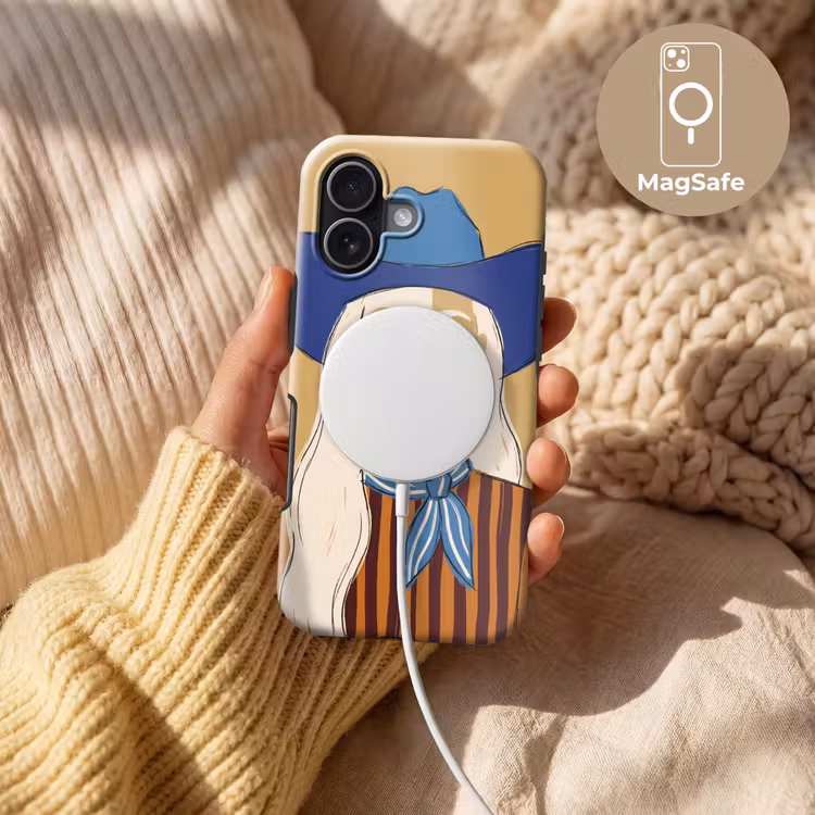 Vrouw - Portret - Abstract - Kleurrijk - Modern Toughcase MagSafe Apple iPhone 17 klein -USP_MagsafeV