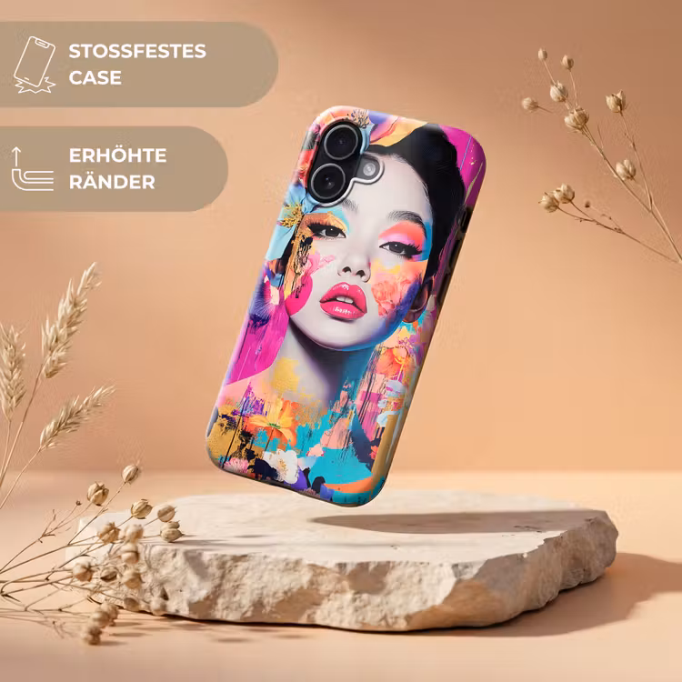 Vrouw - Portret - Abstract - Paars Toughcase MagSafe Apple iPhone 17 klein -USP_RandenV_DE