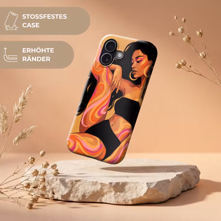 Vrouw - Portret - Abstract - Modern - Kleurrijk Toughcase MagSafe Apple iPhone 17 klein -USP_RandenV_DE