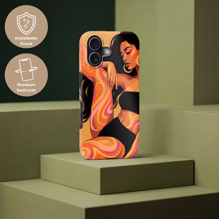 Vrouw - Portret - Abstract - Modern - Kleurrijk Toughcase MagSafe Apple iPhone 17 klein -USP_PrintM_DE