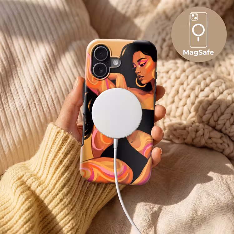 Vrouw - Portret - Abstract - Modern - Kleurrijk Toughcase MagSafe Apple iPhone 17 klein -USP_MagsafeV