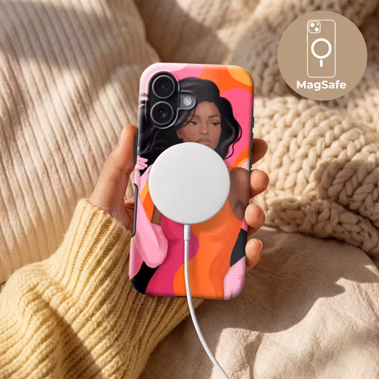 Vrouw - Portret - Kleurrijk - Modern - Kunst Toughcase MagSafe Apple iPhone 17 klein -USP_MagsafeV