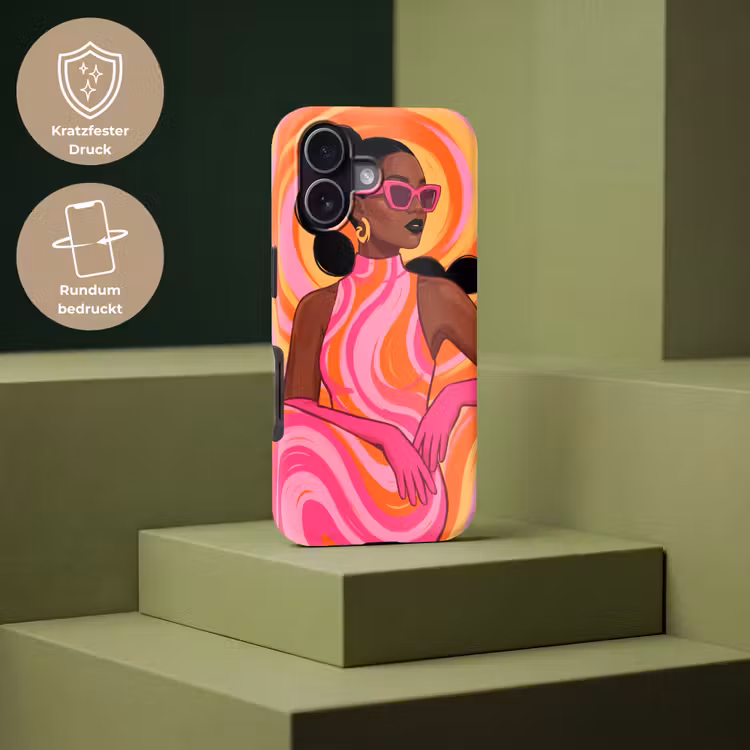 Vrouw - Portret - Kunst - Abstract - Roze Toughcase MagSafe Apple iPhone 17 klein -USP_PrintM_DE
