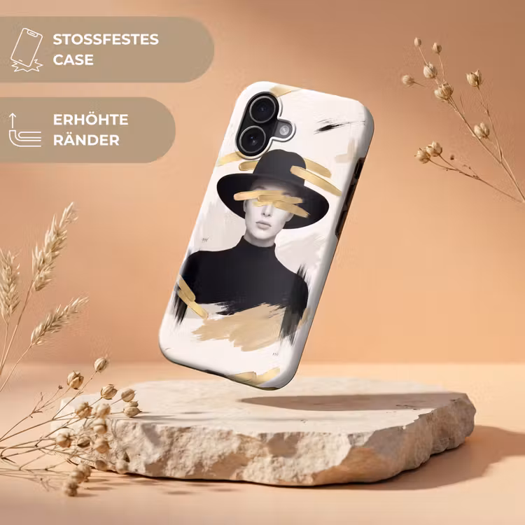 Vrouw - Portret - Modern - Goud - Kunst Toughcase MagSafe Apple iPhone 17 klein -USP_RandenV_DE
