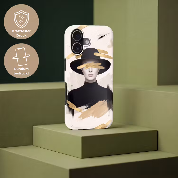 Vrouw - Portret - Modern - Goud - Kunst Toughcase MagSafe Apple iPhone 17 klein -USP_PrintM_DE