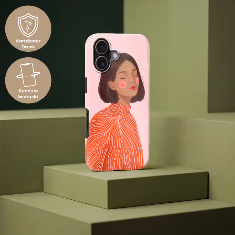 Vrouw - Portret - Modern - Kunst - Roze Toughcase MagSafe Apple iPhone 17 klein -USP_PrintM_DE