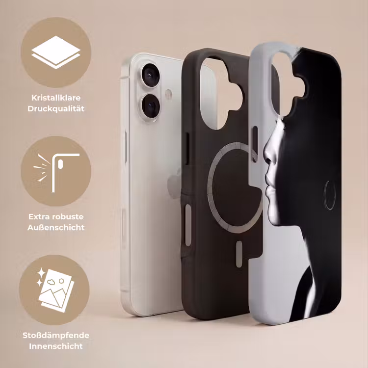 Vrouw - Profiel - Mensen - Zwart-wit Toughcase MagSafe Apple iPhone 17 klein -USP_Lagen_DE
