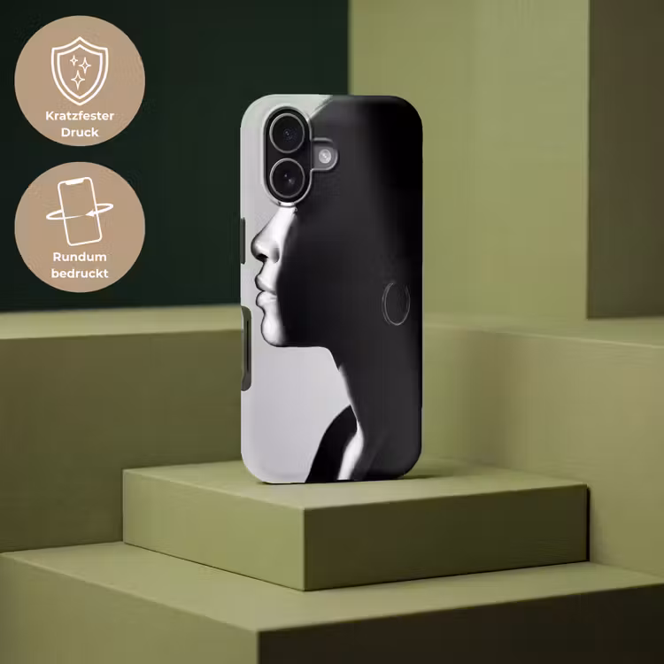 Vrouw - Profiel - Mensen - Zwart-wit Toughcase MagSafe Apple iPhone 17 klein -USP_PrintM_DE