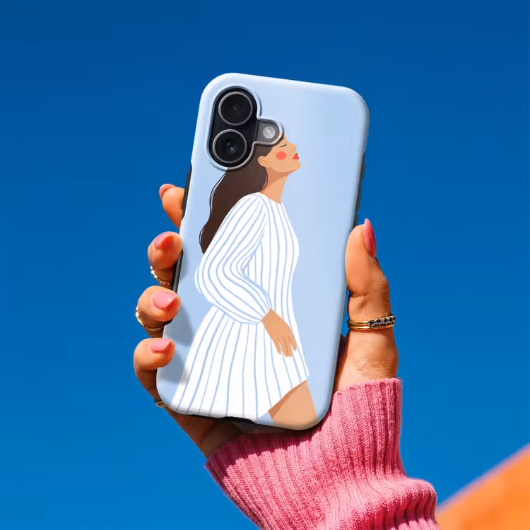 Vrouw - Profiel - Rust - Modern - Illustratie Toughcase MagSafe Apple iPhone 17 klein -Sfeer1V