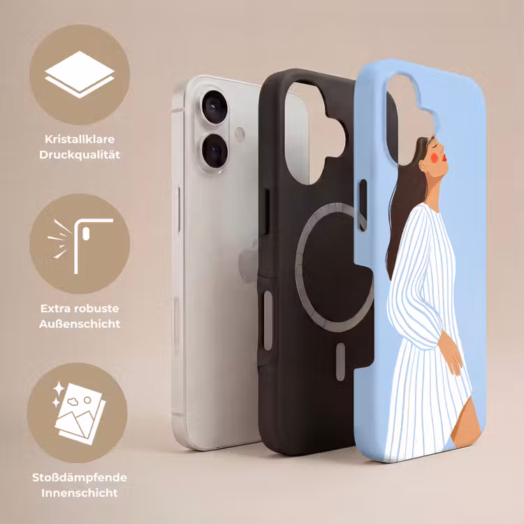 Vrouw - Profiel - Rust - Modern - Illustratie Toughcase MagSafe Apple iPhone 17 klein -USP_Lagen_DE