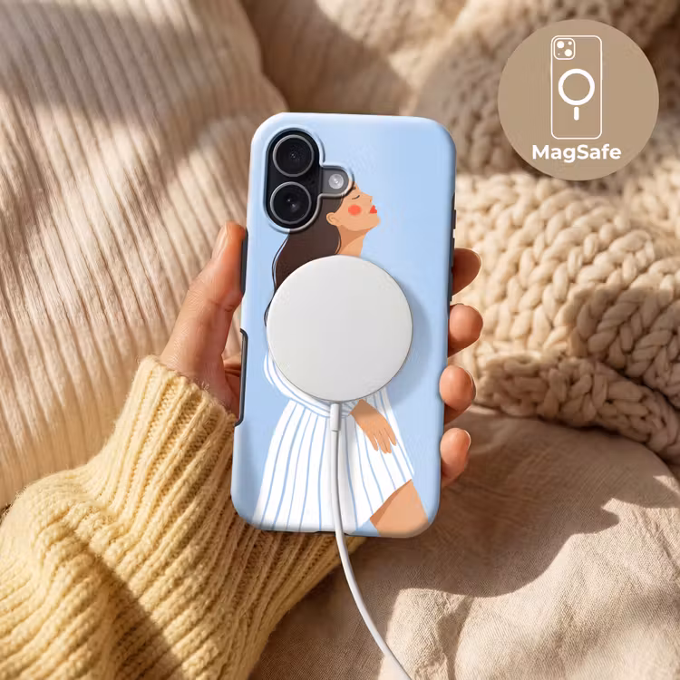Vrouw - Profiel - Rust - Modern - Illustratie Toughcase MagSafe Apple iPhone 17 klein -USP_MagsafeV