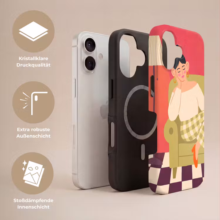 Vrouw - Rust - Interieur - Modern - Kunst Toughcase MagSafe Apple iPhone 17 klein -USP_Lagen_DE