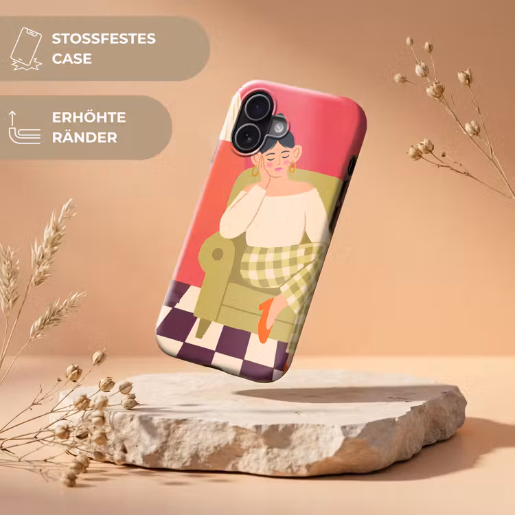 Vrouw - Rust - Interieur - Modern - Kunst Toughcase MagSafe Apple iPhone 17 klein -USP_RandenV_DE