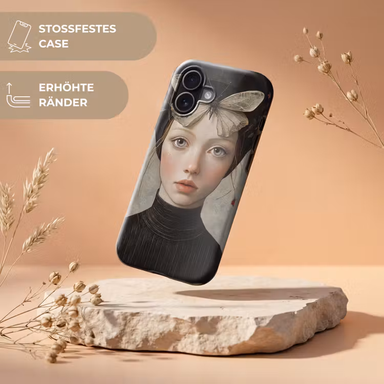 Woman - Butterfly - Art - Classic - Muted Toughcase MagSafe Apple iPhone 17 klein -USP_RandenV_DE